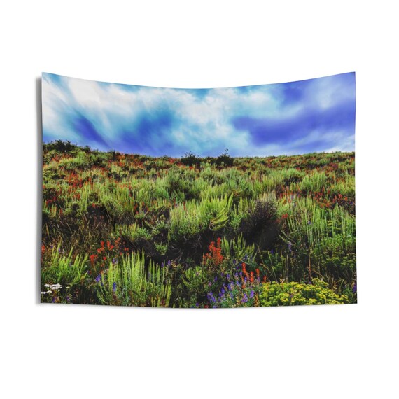 Colorado Rocky Mountain Wild Flowers by the Tie Dye Sky Indoor Wall Tapestries, Wall Decor, Home Decor, Wall Hanging