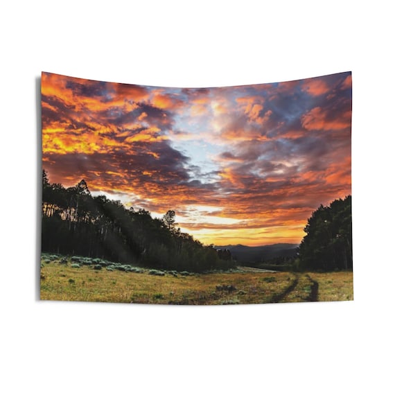 Colorado Rocky Mountain Sunrise Indoor Wall Tapestries, Wall Decor, Home Decor, Wall Hanging