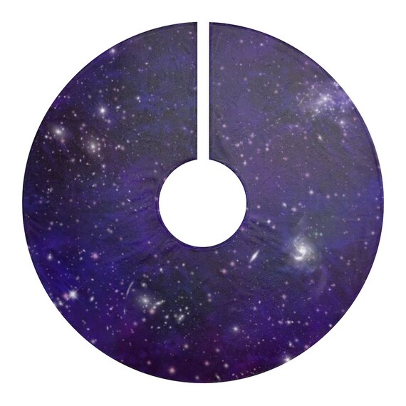 Galactic Captures Purple Tie Die Night Sky Christmas Tree Skirts