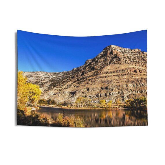 Colorado Rocky Mountain Autumn by the Lake Indoor Wall Tapestries, Wall Decor, Home Decor, Wall Hanging