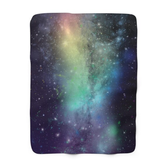 Galactic Captures Rainbow Milkyway Core Sherpa Fleece Blanket