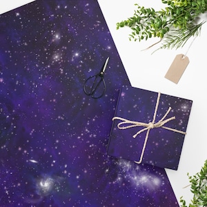 Galactic Captures Purple Tie Dye Night Sky Stars Wrapping Paper