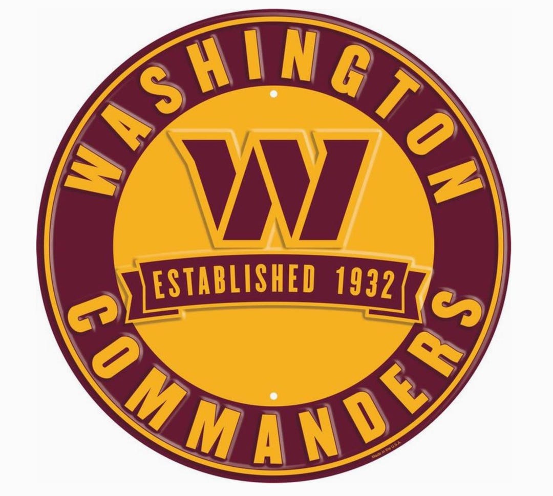 Washington Commanders 12″ Round Wall Sign – “established 1932” NFL ...