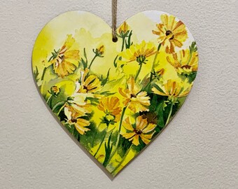 Dandelions 15cm decoupaged wooden heart plaque / Hanging Heart / Mother’s Day gift / Gift for her