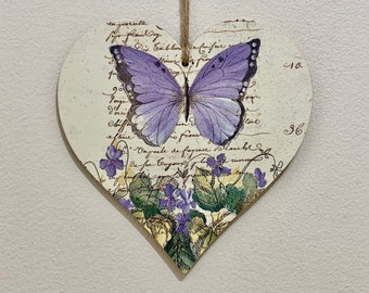 Placca Commemorativa Per Tomba Con Cuore, Farfalle E Gemme Blu