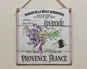 Provence France 15cm decoupaged picture plaque / Lavender / French Style Decor / Shabby Chic Decor / Cottage Decor