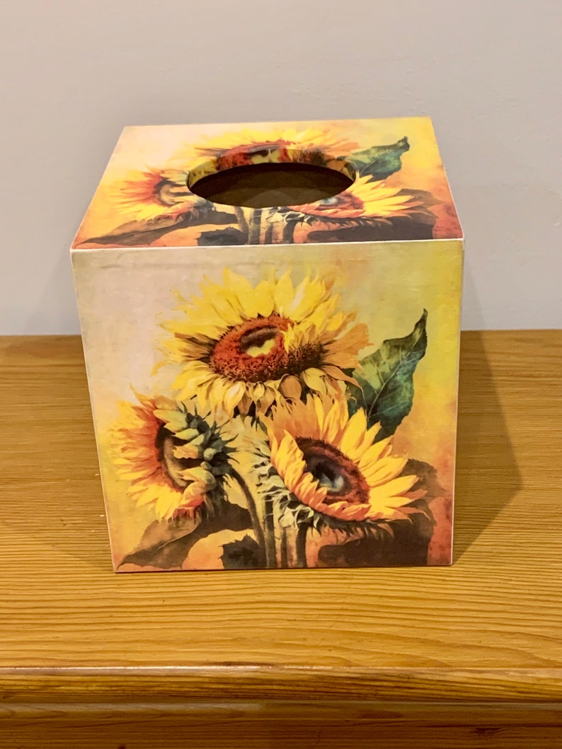 Sunflower Text Box Box Sunflower Tissue Box Cover / Tissue Box Storage / Tissue Box Holder ...