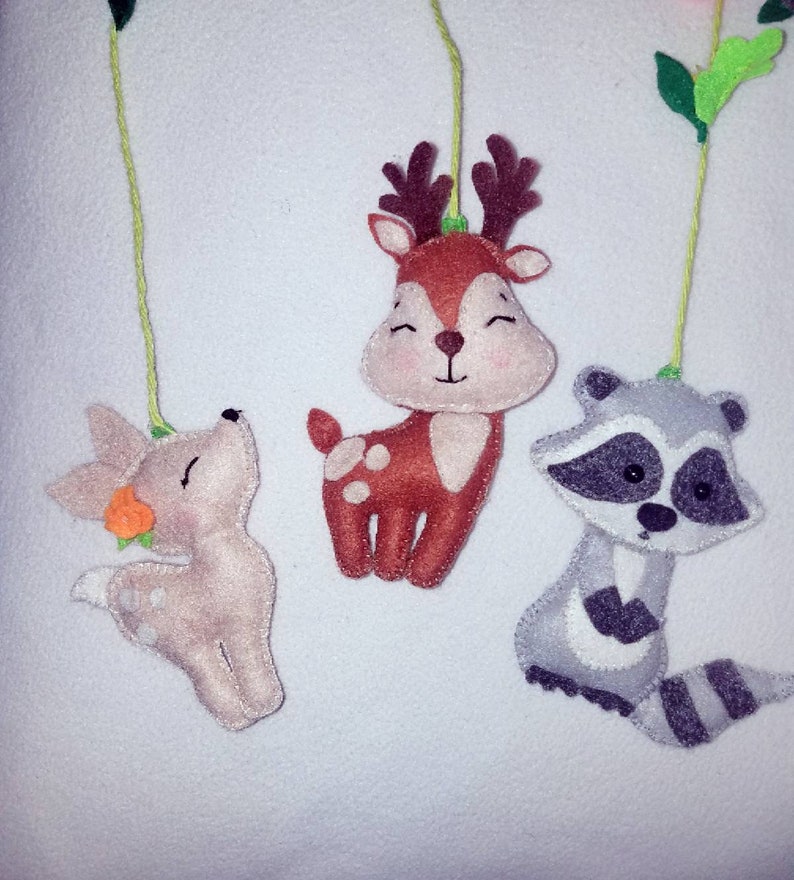 Felt Animals Mobile for Nursery Etsy