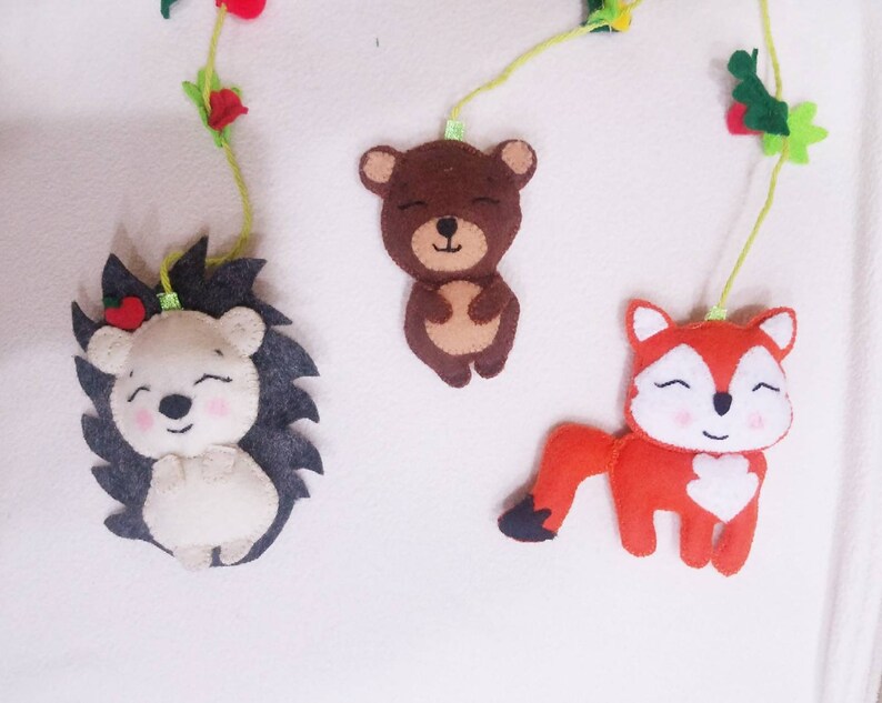 Felt Animals Mobile for Nursery Etsy