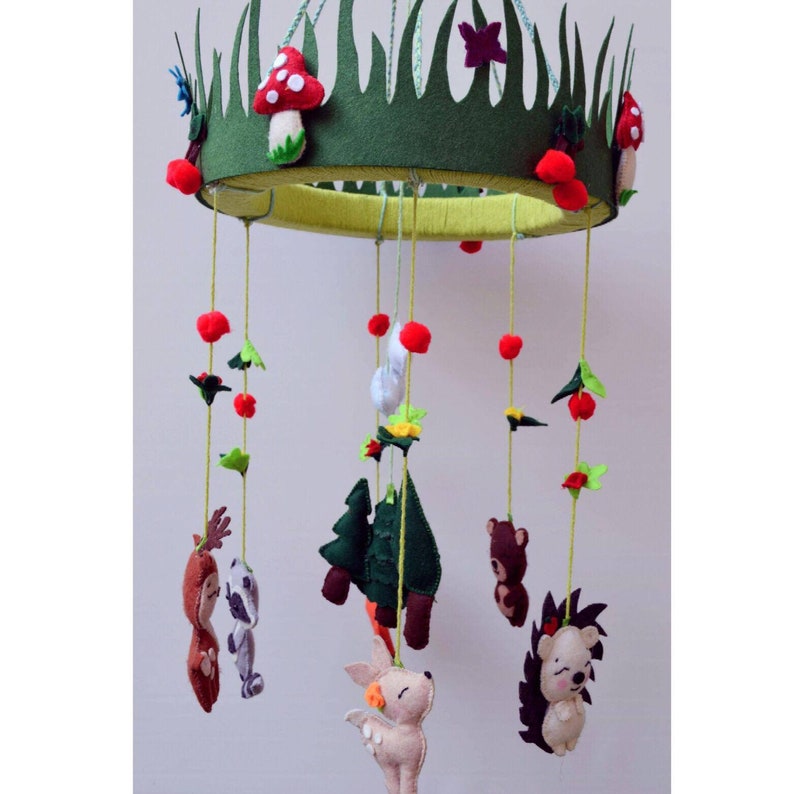 Felt Animals Mobile for Nursery Etsy