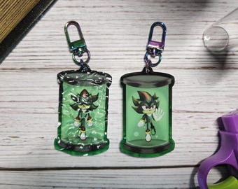 Sonic Movie 3 Shadow the Hedgehog in Tube 2.5" inch Ripple Acrylic Keychain