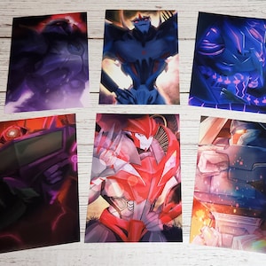Transformers Prime Decepticons 4x6 Prints - Megatron, Starscream, Soundwave, Shockwave, Knock Out, Breakdown