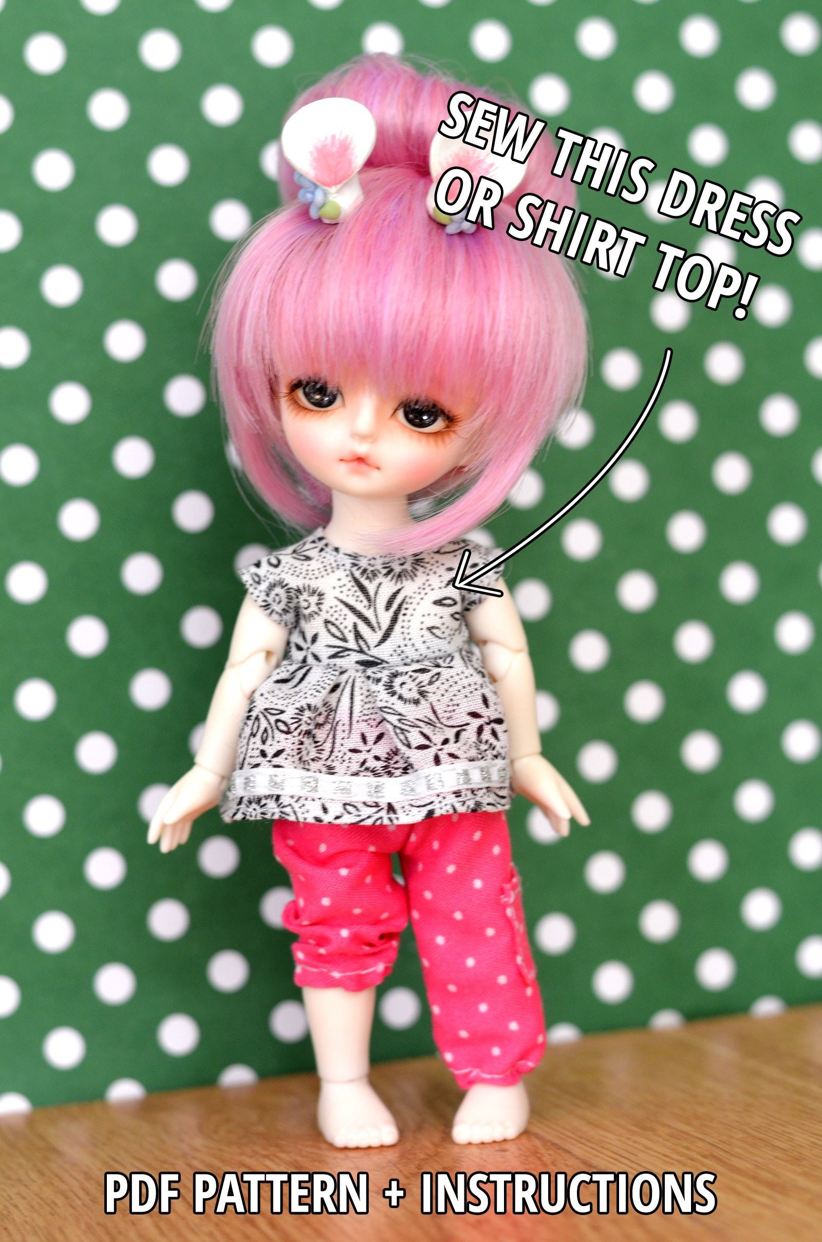 Sleeved Dress or Shirt Sewing Pattern 2 in 1 1/8 BJD lati - Etsy Sleeved Dress or Shirt Sewing Pattern 2 in 1 1/8 BJD lati - Etsy