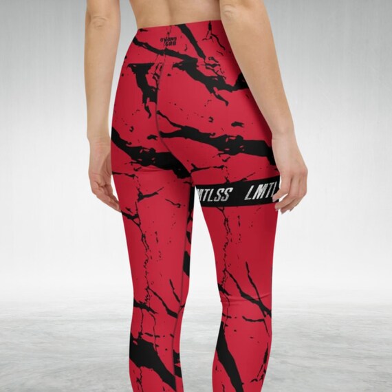 Womens Red Gym Leggings