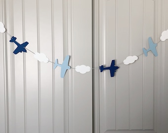 Airplane garland / baby shower garland / birthday garland / baby boy party garland /