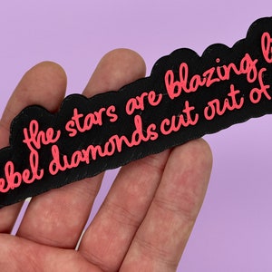 Read My Mind XL The Killers Inspired Keychain with &quot;The Stars Are Blazing Like Rebel Diamonds Cut Out Of The Sun&quot; Lyrics
