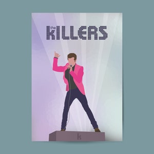 Cartel digital de The Killers Band - Brandon Flowers in Pink / Descarga digital / Cartel de música / Impresión de música en vivo / Cartel de la gira imagen 1