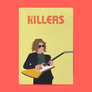 Digital The Killers Band Poster - Dave Keuning On The Guitar Everybody! / Music Poster / Live Music Print / Tour Poster / Guitarist