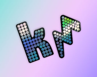 The Killers K Logo & Lightning Battle Bolt Holographic Vinyl Stickers | Brandon Flowers | Music | Laptop Sticker | Band | Bumper | Bundle