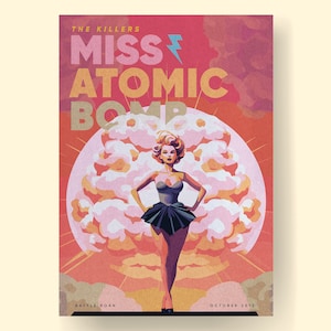 Miss Atomic Bomb: inspirado en el póster estilo años 50 de The Killers Lámina artística