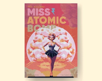 Miss Atomic Bomb: inspirado en el póster estilo años 50 de The Killers Lámina artística