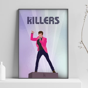 Cartel digital de The Killers Band - Brandon Flowers in Pink / Descarga digital / Cartel de música / Impresión de música en vivo / Cartel de la gira imagen 2