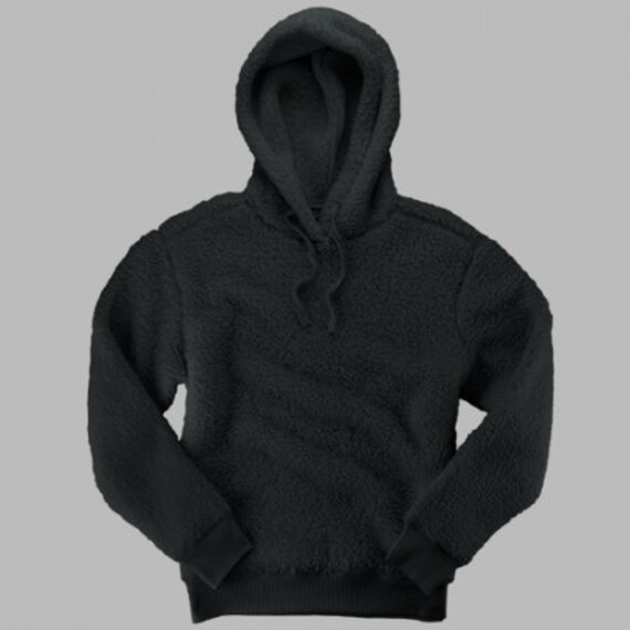 womens black sherpa hoodie