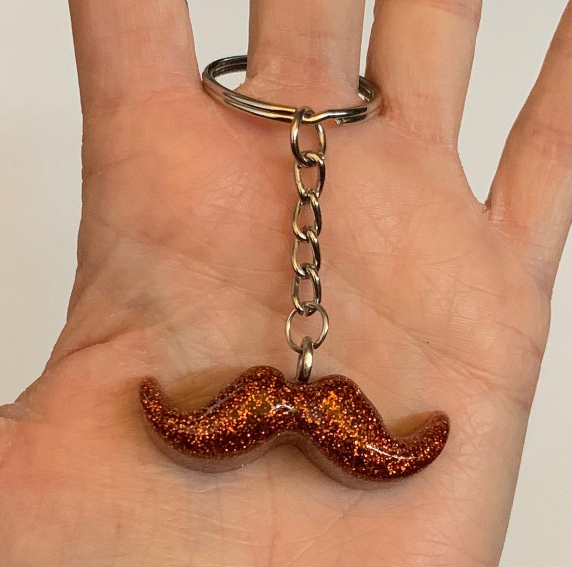 Resin mustache keychain Etsy