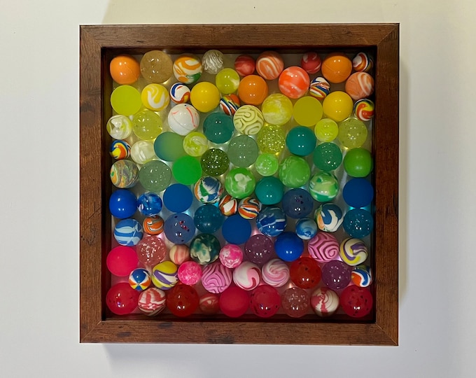 Bouncy Ball Shadow Box Art Colorful 3D Art Etsy