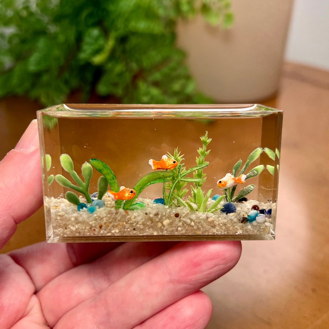 Picture of Miniature Goldfish Aquarium, Larger Size, Beige Gravel 1:12 Scale - Etsy