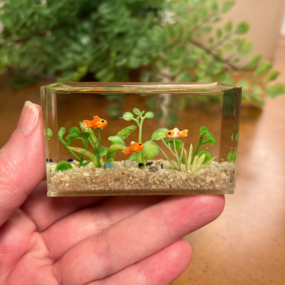 Miniature Goldfish Aquarium Larger Size Beige Gravel 1:12 - Etsy