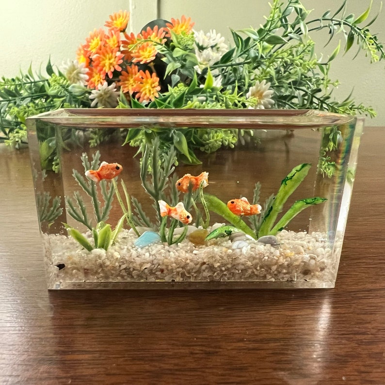 Illustration of Mini Compact Goldfish Care Aquarium