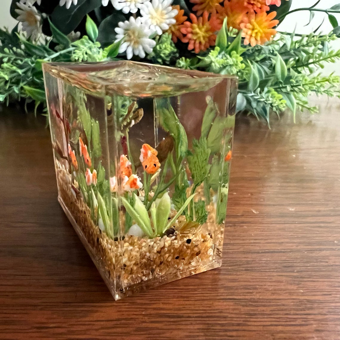 Miniature Goldfish Aquarium Smaller Size Natural Brown - Etsy