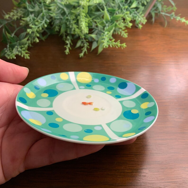 Polka Dot Ring Dish with Miniature Goldfish