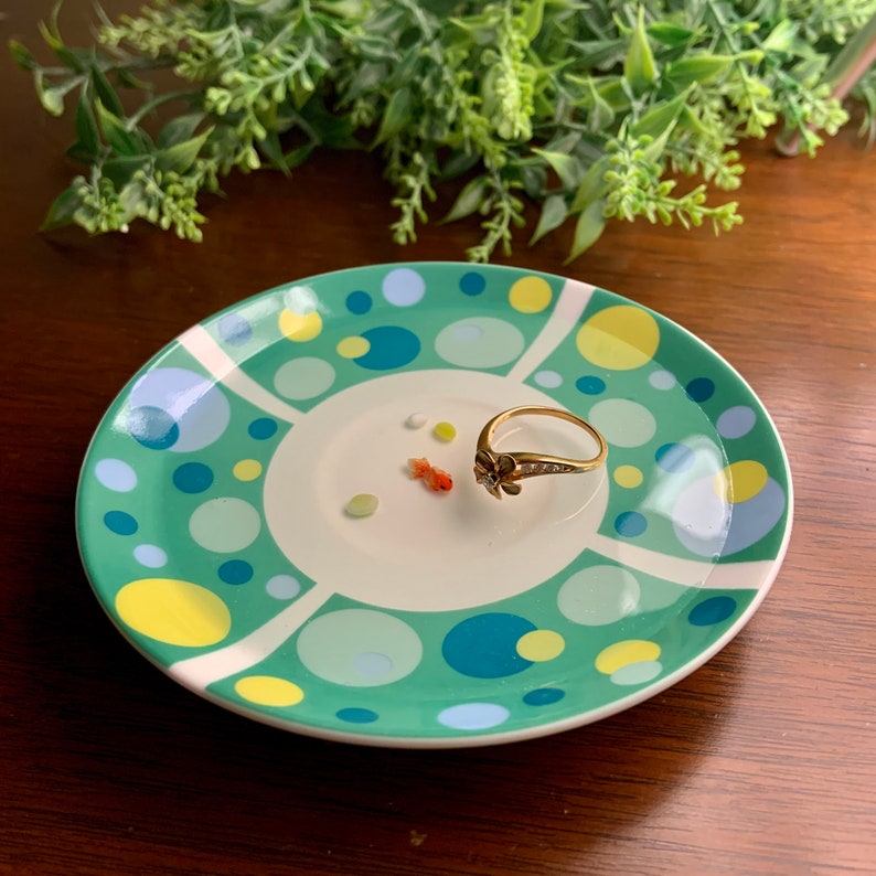 Polka Dot Ring Dish with Miniature Goldfish