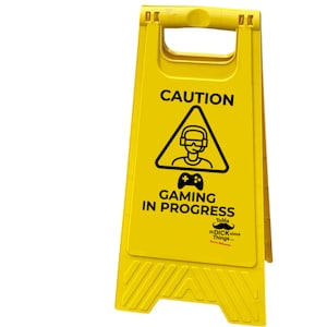 Señales de precaución personalizadas: señal de plástico con mensaje divertido: ¡señal de precaución de fácil montaje para incluir su texto!