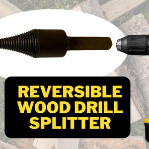 Steel Screw Wood Splitter, Solid Bar Reversible Cutting Tool, 22mm for cordless drill