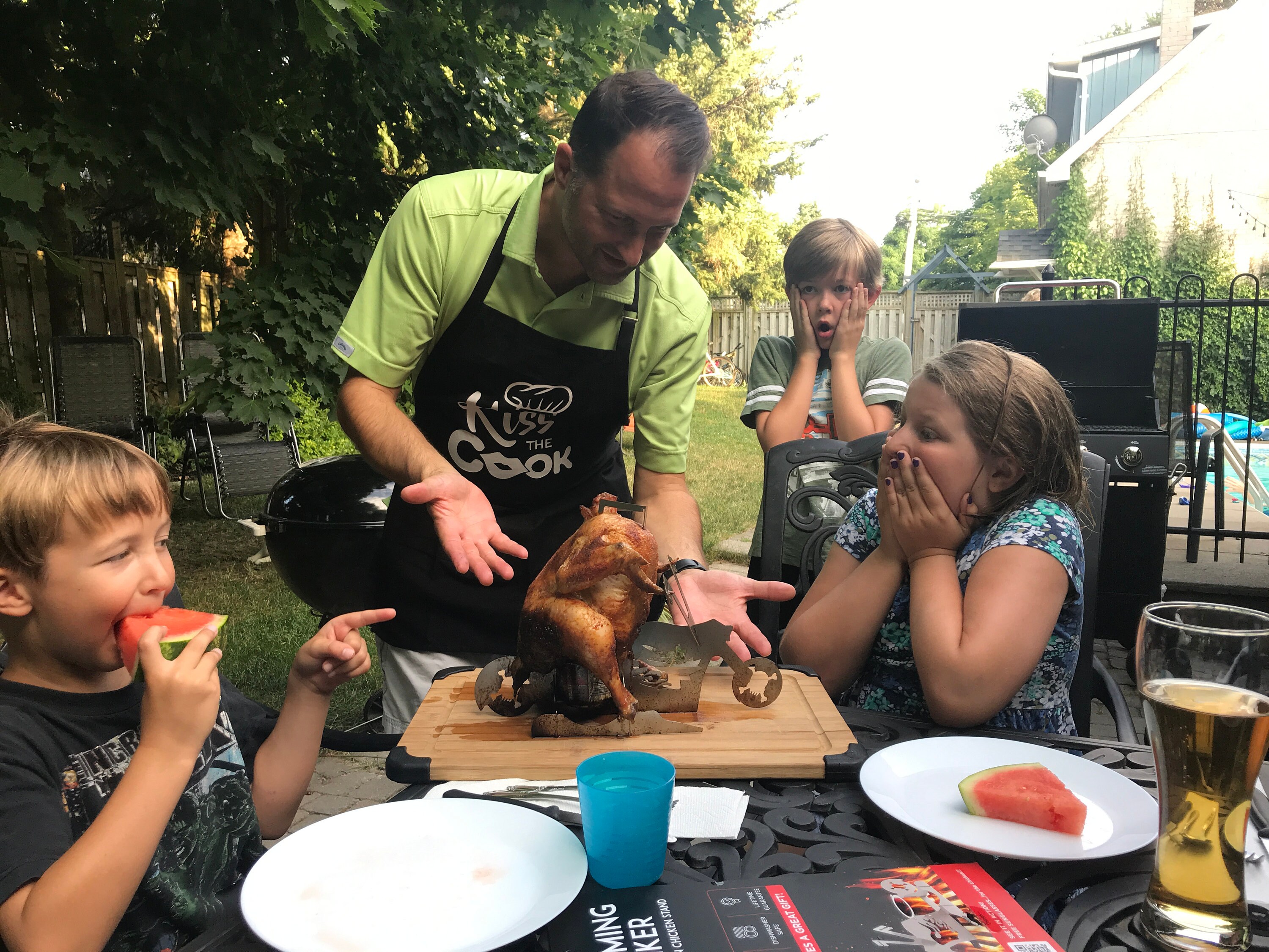 American Motorcycle Beer can chicken stand- BBQ Father' day, Grill, oven roasting, cooking utensil, portable grilling gift. Backyard party - image 3