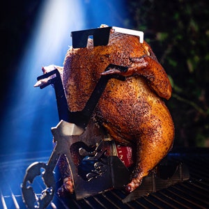Father's day Gift Chicken stand Beer Can Chicken holder for BBQ Grill, oven Flaming bike roasting ultimate cooking tool White Elephant Gift image 2