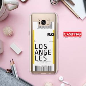 Carte d'embarquement tendance pour Los Angeles, impression pour billet cadeau pour elle billet d'avion carte d'embarquement xs max travel huawei p20
