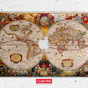 Old World Map von Henricus Hondius Hartplastik Tasche für alle MacBook Modelle