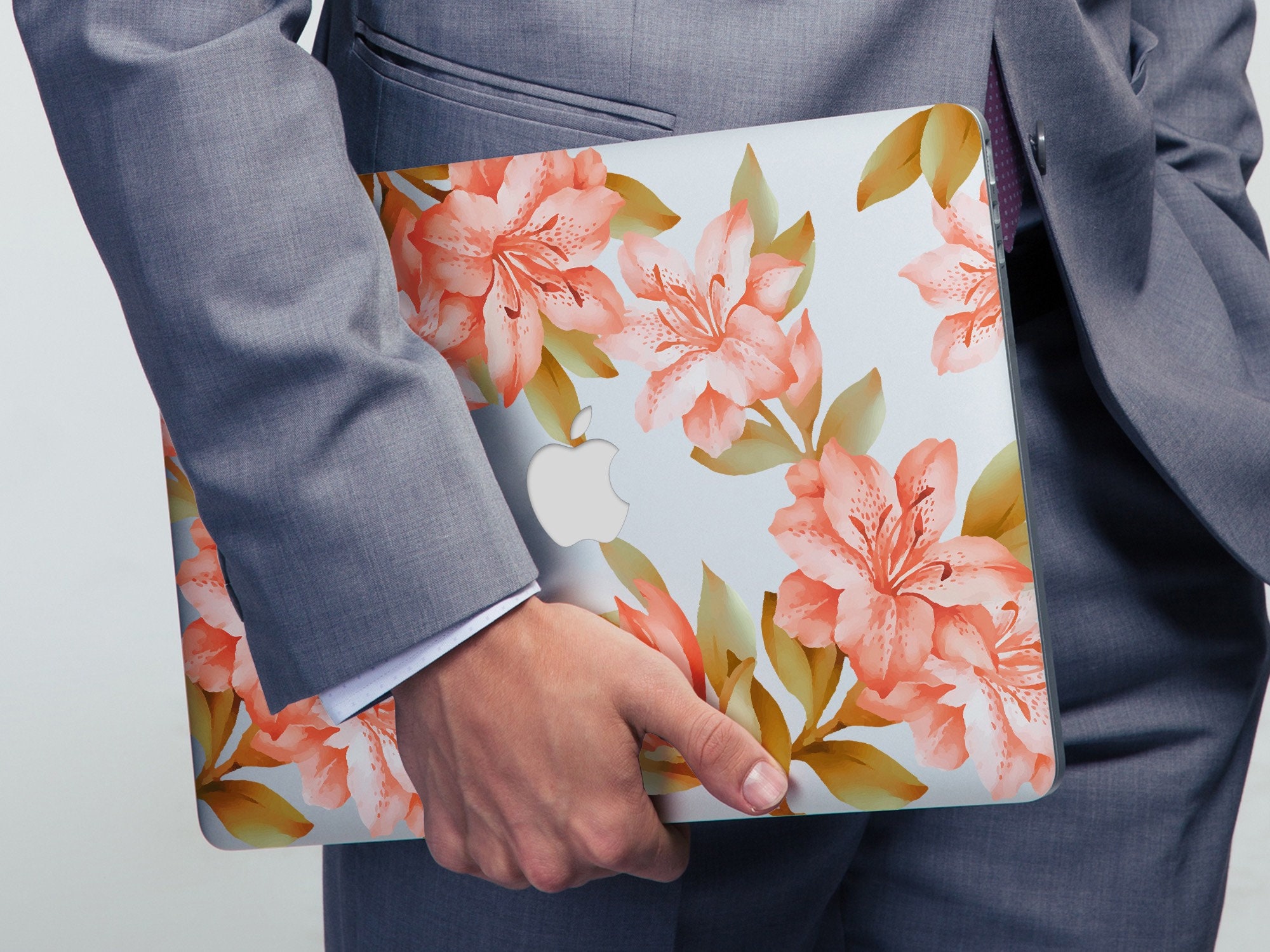 Pink flower cover for MacBook Floral print macbook Flower Etsy