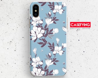 Cute white flowers , print for  floral art xs max flowers Note 8 Case floral pattern white flowers iPhone leaves Iphone 5 Samsung M30 case