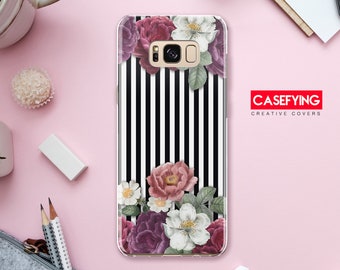 Colored flowers , print for  black lines M30 case floral S7 case Colored flowers flowers pattern floral art Iphone 5 flowers phone cover