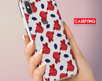 Cute red roses , print for red rose iPhone case flowers P20 case pattern Huawei P20 rose iphone 8 floral pattern floral mobile case