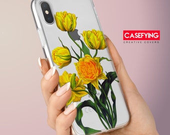 Yellow flowers print for floral art A50 case flowers 11 pro case plants Note 10 Case yellow flowers floral S20 case flowers art iphone 7