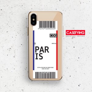 Etui billet d'avion pour Paris, impression pour la France, étui huawei, carte d'embarquement xs max paris, étui pour voyageur a50, étui pour billet, étui iphone