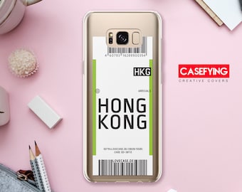 Airplane ticket to Hong Kong , print for  gift for him S8 case hong kong A80 case Airplane ticket ticket gift for him traveler iPhone case