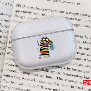Regenbogen Zebra Illustration AirPods Hülle Airpod Hülle Palette Airpod Cover Regenbogen Airpods Künstler Airpods 2 bunte Freunde