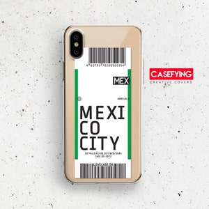 Carta d'imbarco, destinazione Città del Messico, stampa per viaggiatori custodia biglietto aereo m31s custodia a9 custodia pixel 3a custodia per cellulare